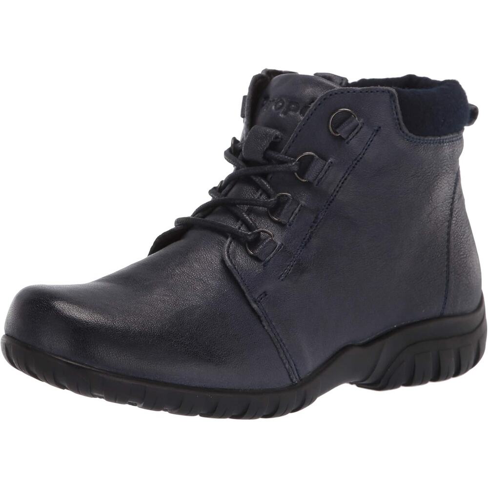 Propet Women Chukka Ankle Booties Delaney Size US 7.5W Navy Blue Leather